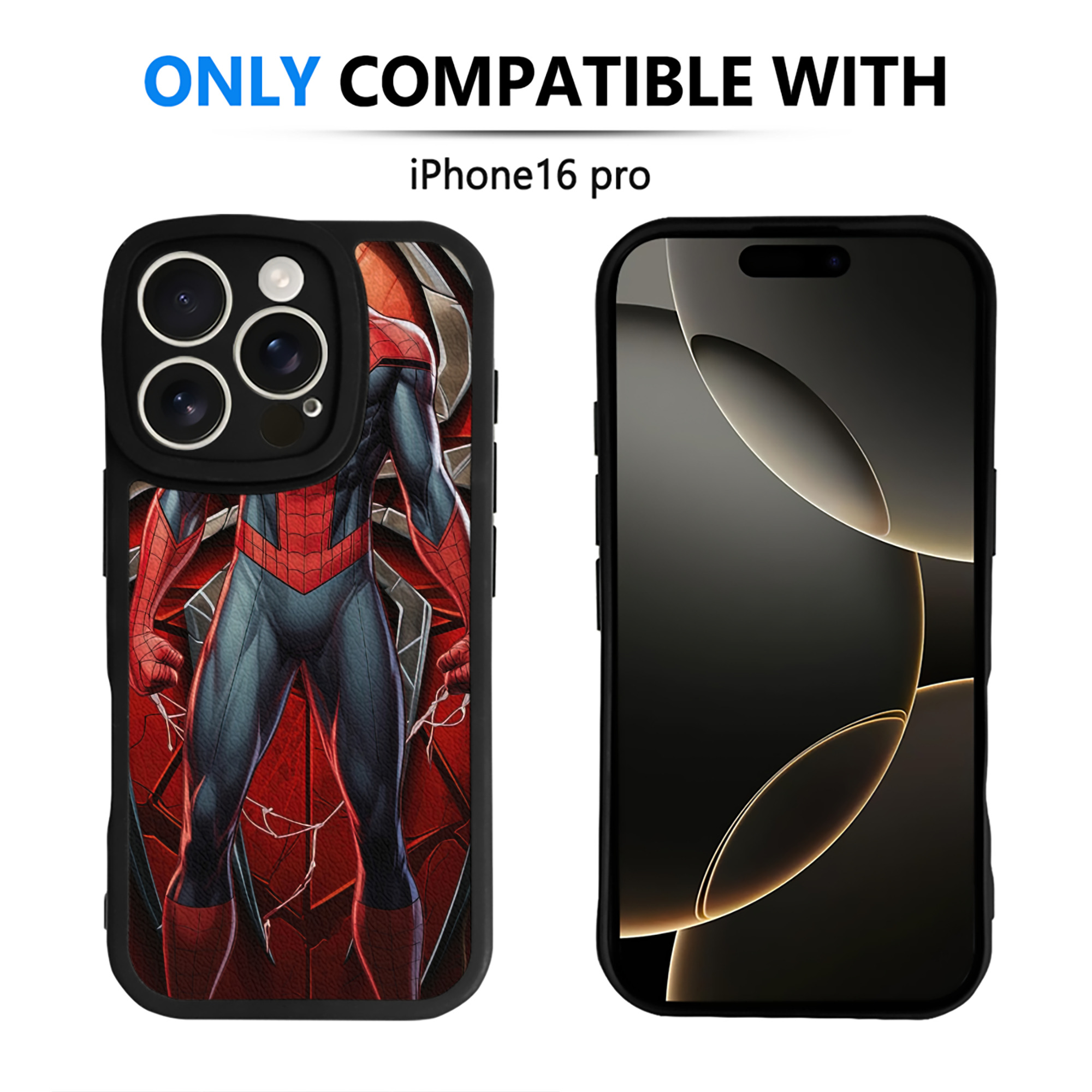 （画像用） Spider Man スパイダーマン 【iPhone 16シリーズ対応】シリコンスマホケース（レザー調） 材質：シリコン